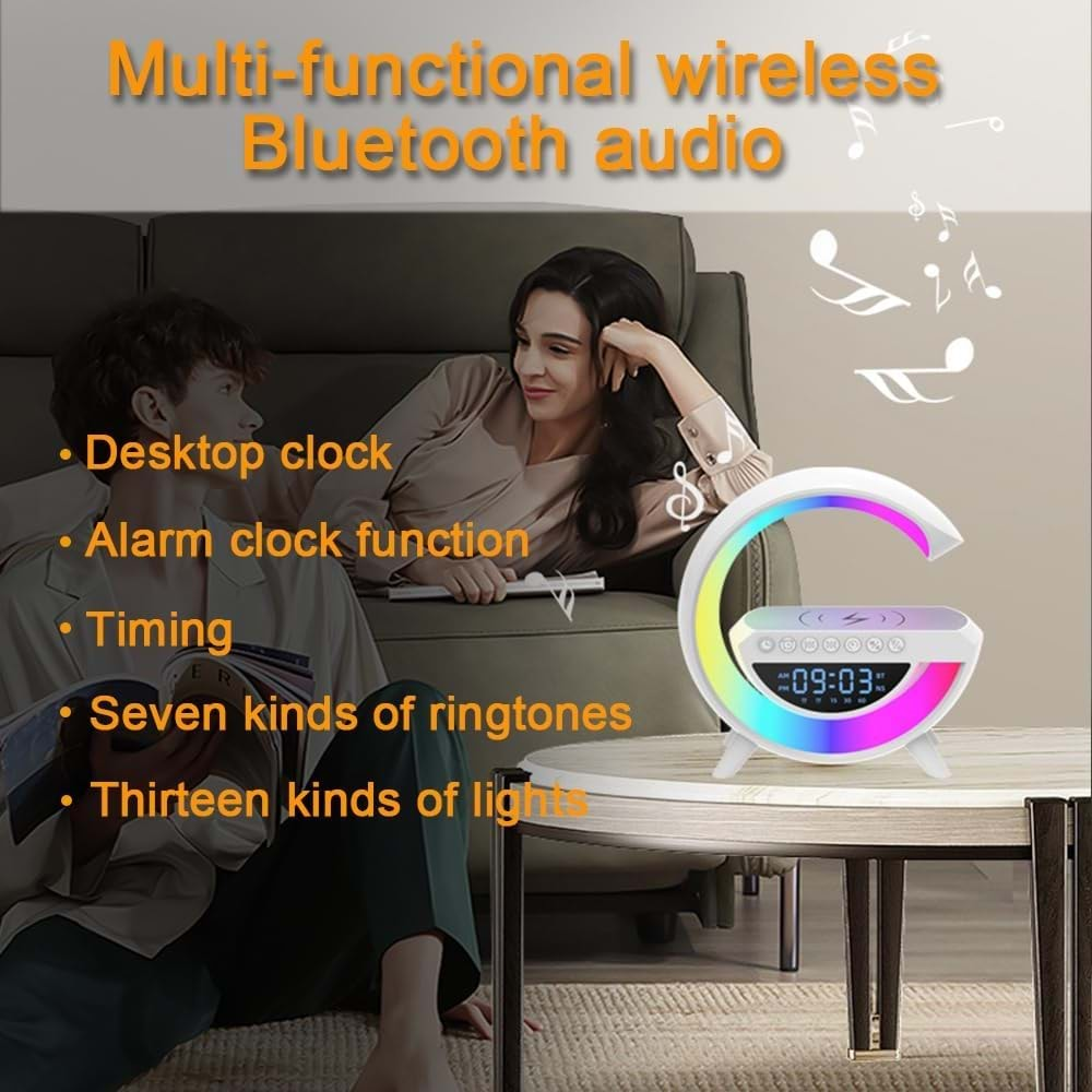 TELSAN BT-3401 USB/FM/TF/AUX Dijital Saat Ekranlı 15W Wireless Kablosuz Şarj Destekli Bluetooth Hoparlör