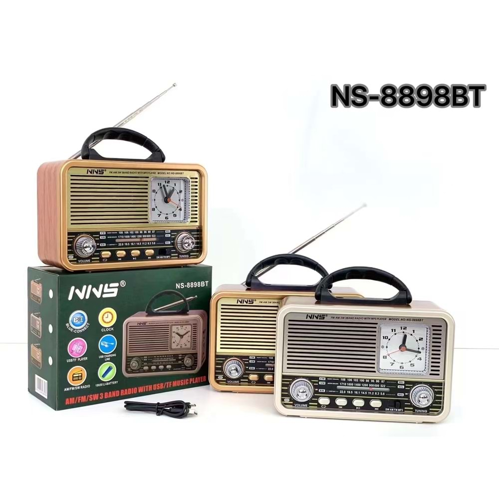 TELSAN NS-8898BT USB/SD/FM/BLUETOOTH NOSTALJİ GÜÇLÜ SİNYAL MÜZİK KUTUSU