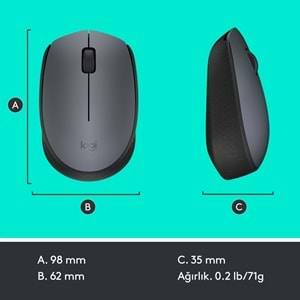 LOGİTECH M170 USB OPTİK WİRELESS KABLOSUZ MOUSE 910-004642