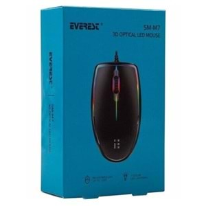 Everest SM-M7 Usb Siyah 3D Optik Led Mouse