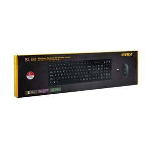 Everest KM-6121 Siyah Kablosuz Q Slim Klavye + Mouse Set