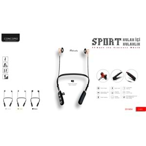 Concord C-931 Ense Tipli Mıknatıslı Hafıza Kart Girişli Sport Bluetooth Kulaklık