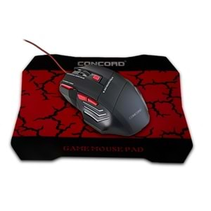 CONCORD A-9 GAMİNG 3200DPİ LEDLİ IŞIKLI OYUNCU MOUSE VE MOUSE PAD