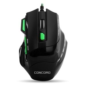 CONCORD A-9 GAMİNG 3200DPİ LEDLİ IŞIKLI OYUNCU MOUSE VE MOUSE PAD