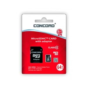 CONCORD C-M64 64GB ADAPTÖRLÜ CLASS 10 MİCRO SD HAFIZA KART