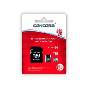 CONCORD C-M8 8GB ADAPTÖRLÜ CLASS 10 MİCRO SD HAFIZA KART