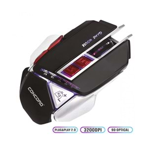 CONCORD C-12 IŞIKLI 3200DPİ 9D KABLOLU HİGH GAMİNG MOUSE + MOUSE PAD