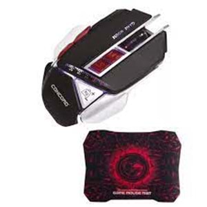 CONCORD C-12 IŞIKLI 3200DPİ 9D KABLOLU HİGH GAMİNG MOUSE + MOUSE PAD