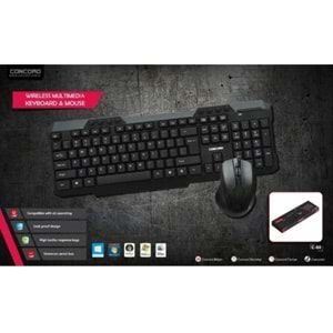 CONCORD C-60 MULTİMEDYA WİRELESS KABLOSUZ KLAVYE + MOUSE SET