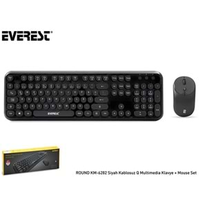 Everest ROUND KM-6282 Yuvarlak Tuşlu Süper Sessiz Kablosuz Q Multimedia Klavye + Mouse Set