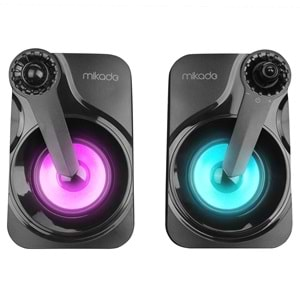 Mikado MD-X27 2.0 Multimedia 3W*2 Siyah 5V USB LED Işıklı Speaker Hoparlör