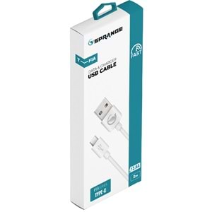 SPRANGE T-FİA 2.6A TYPE-C KABLO DATA VE ŞARJ KABLOSU 2METRE