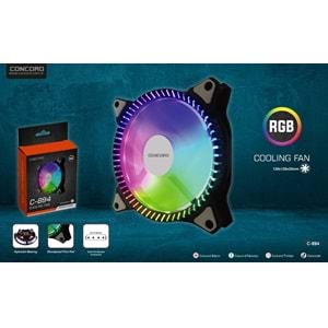 Concord C-894 RGB Gökkuşağı Renkli 12cm Soğutucu Fan