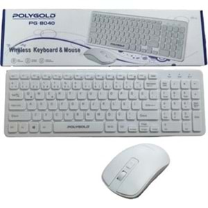 POLYGOLD PG-8040 YENİ MİNİ KABLOSUZ KLAVYE + MOUSE SET