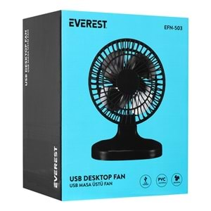 Everest EFN-503 7'' Masa Üstü Siyah Usb Fan Vantilatör