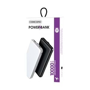 CONCORD C-114 ÇİFT USB 10000MAH TYPE-C MİCRO ÇIKIŞLI A+ SMART CHİP TECHNOLOGY POWERBANK