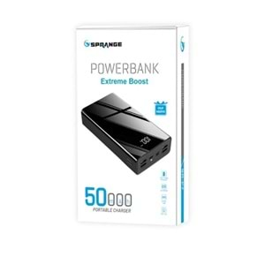 SPRANGE SR-P7 GÖSTERGELİ 4 USB 50000MAH TYPE-C MİCRO A+ SMART CHİP TECHNOLOGY POWERBANK