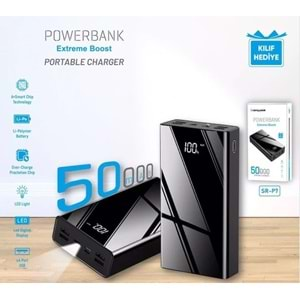 SPRANGE SR-P7 GÖSTERGELİ 4 USB 50000MAH TYPE-C MİCRO A+ SMART CHİP TECHNOLOGY POWERBANK