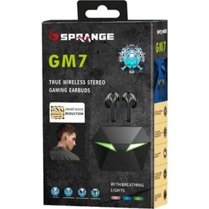 SPRANGE GM7 RGB GAMİNG BLUETOOTH KULAKLIK TRUE WİRELESS GAMİNG EARBUDS