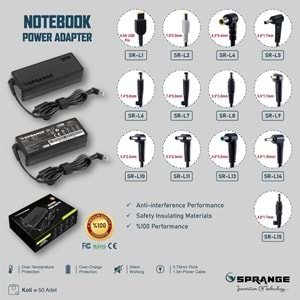 SPRANGE SR-L4 19.5V 4.74A 90W SONY LG 6.5x4.4 Notebook Adaptör