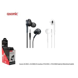 Asonic AS-XK55 + AS-XK85 6'lı innerbox 2*AS-XK55 + 4*AS-XK85 Standlı Kulak İçi Mikrofonlu Kulaklık