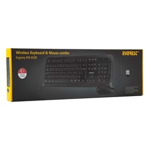 Everest KM-8100 Ergomy Usb Kablosuz Q Standart Klavye + Mouse Set