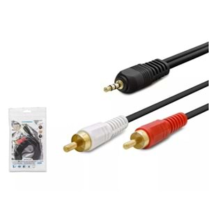 HADRON HDX1024(4022A) AUX/2RCA KABLO 1.5METRE SARI UÇ GOLD