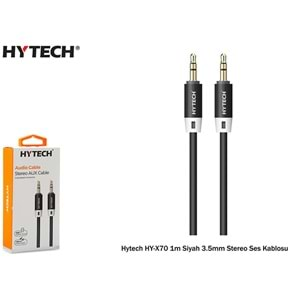 Hytech HY-X70 1M Siyah 3.5mm AUX KABLO Stereo Ses Kablosu