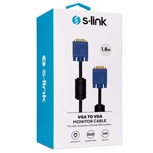 S-link SLX-172 1.8M VGA KABLO M/M Monitör Kablosu 24K GOLD