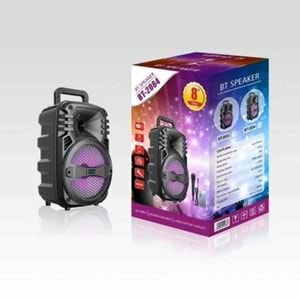 TELSAN BT-2084 SD/USB/FM 8inc 20W 2400MAH KARAOKE MİKROFONLU BLUETOOTH RGB IŞIKLI MÜZİK KUTUSU