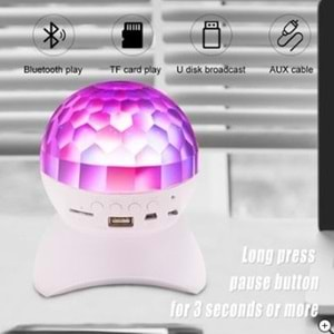 TELSAN L-740 USB/SD Döner Başlıklı Led Küre Tipi USB Kablolu Disko Topu Bluetooth Müzik Kutusu