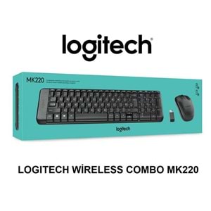 LOGİTECH MK220 WİRELESS KABLOSUZ KLAVYE MOUSE SET