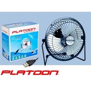 PLATOON PL-9928 18cm MASAÜSTÜ FAN BÜYÜK BOY METAL SESSİZ USB VANTİLATÖR USB FAN