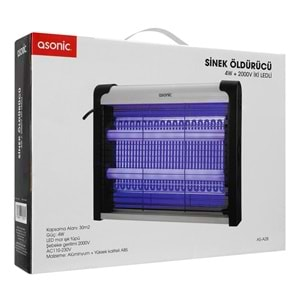 Asonic AS-A28 Siyah 4W+ 2000V İki Ledli Sinek Öldürücü