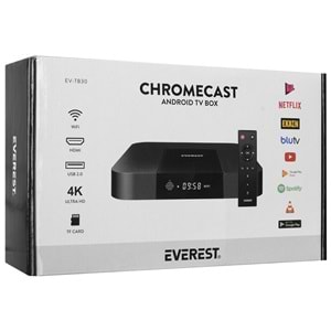 Everest EV-TB30 Amlogic 905W Işlemci 2G RAM+16GB Dahili Hafizasi Wifi+ Quad core ARM Cortex-A53 Kumandalı Android TV Box