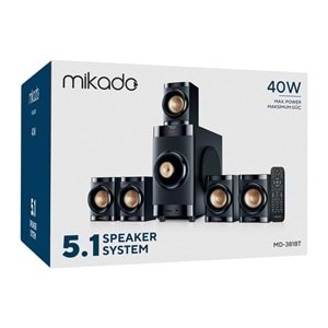 Mikado MD-381BT 5+1 Usb+SD+FM 40W Destekli Multimedia Bluetooth Speaker