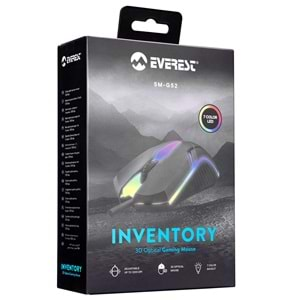 Everest SM-G52 Usb Siyah Aydınlatmalı Gaming Oyuncu Mouse