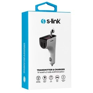 S-link SL-BT245 5V 3.1A / 5V 1A Bluetooth Kulaklık ve TF+USB Fm Transmitter