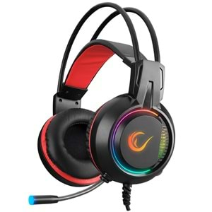 Rampage RM-K25 LUNATIC PRO Siyah/kırmızı USB 7.1 Surround RGB Işık Efektli Gaming Oyuncu Mikrofonlu Kulaklık