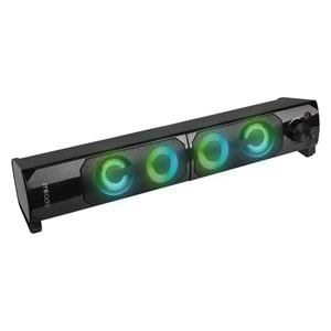 Mikado MD-S102 2.0 3Wx2CH RGB Ledli Siyah USB Soundbar Speaker Hoparlör