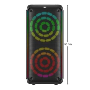 TELSAN KTS-1912 SD/USB/FM 16inc KUMANDALI KABLOSUZ ÇİFT MİKROFONLU BLUETOOTH RGB IŞIKLI MÜZİK KUTUSU