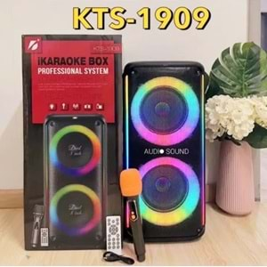 TELSAN KTS-1909 SD/USB/FM 16inc KUMANDALI MİKROFONLU BLUETOOTH RGB IŞIKLI MÜZİK KUTUSU