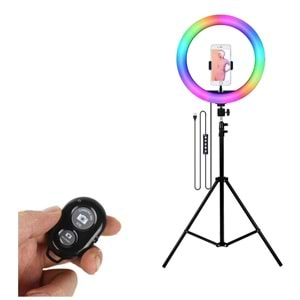 CONCORD SLF-3 RGB Kumandalı 210CM 10inç Youtuber Tiktok Çekim Telefon Tutucu Renkli Ring Light Makyaj Işığı Tripod