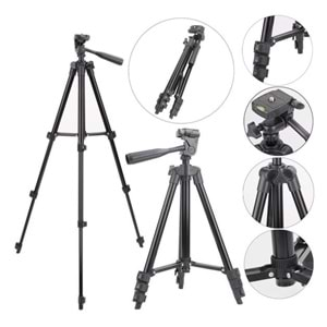 Telsan 3120 Su Terazili 75CM Tripod Profesyonel Fotoğraf Kamera Tripot Telefon Tutucu