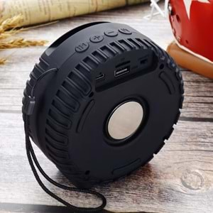 Platoon PL-4555 BT+TF+USB Siyah Lastik Desenli Bluetooth Speaker (JZ-200)