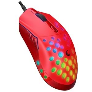 Rampage SMX-R66 ROCKET Ultra Hafif Kırmızı RGB Ledli 12000dpi Gaming Oyuncu Mouse
