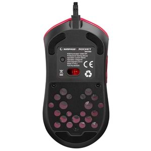 Rampage SMX-R66 ROCKET Ultra Hafif Kırmızı RGB Ledli 12000dpi Gaming Oyuncu Mouse