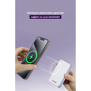 SPRANGE SR-P26M MAGSAFE WİRELESS 10000MAH 15W HIZLI ŞARJ 20W PD GÖSTERGELİ POWERBANK