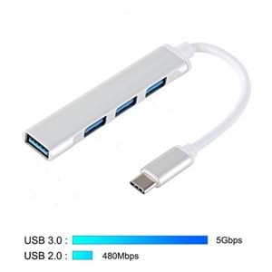 GABBLE GAB-TCUM30 TYPE-C HUB 4 PORT USB 3.0 4IN1 TYPE-C ÇOKLAYICI
