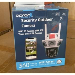 APRONX APX-WP390 9MP 3.6+3.6+3.6MM LENS 4 LÜ ULTRA HD WİFİ KAMERA